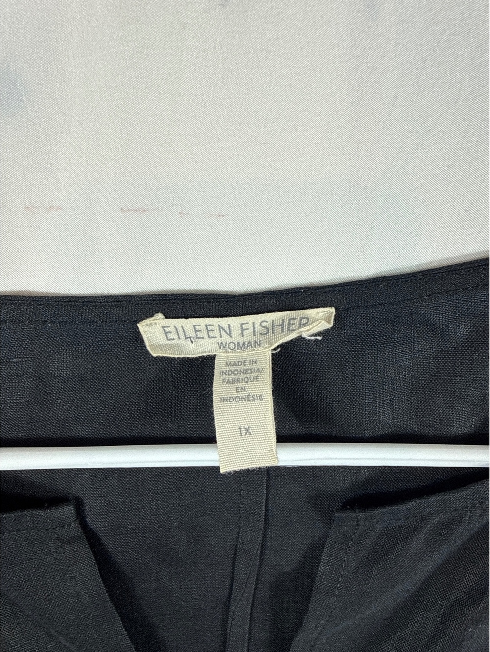 Eileen Fisher Black Organic Linen Tunic Top 1X - Picture 2 of 5